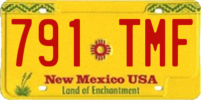 NM license plate 791TMF