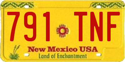 NM license plate 791TNF