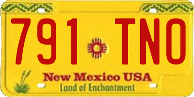 NM license plate 791TNO
