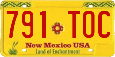 NM license plate 791TOC