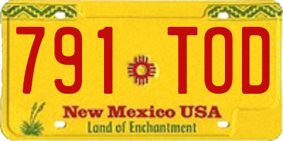 NM license plate 791TOD