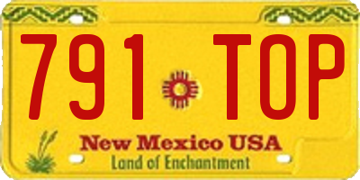 NM license plate 791TOP