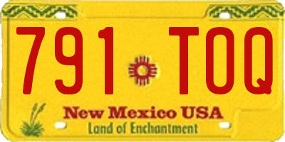 NM license plate 791TOQ
