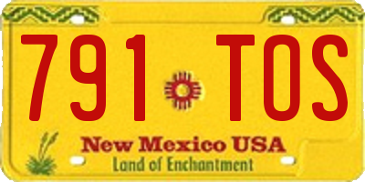 NM license plate 791TOS