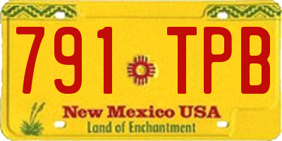 NM license plate 791TPB