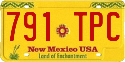 NM license plate 791TPC