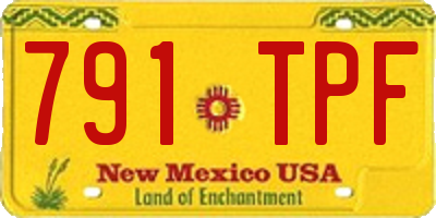 NM license plate 791TPF