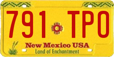 NM license plate 791TPO