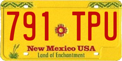 NM license plate 791TPU