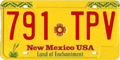 NM license plate 791TPV