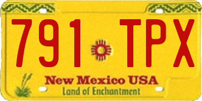 NM license plate 791TPX