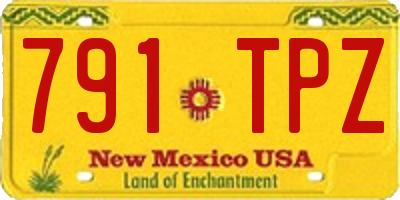 NM license plate 791TPZ