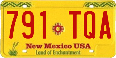 NM license plate 791TQA