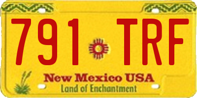NM license plate 791TRF
