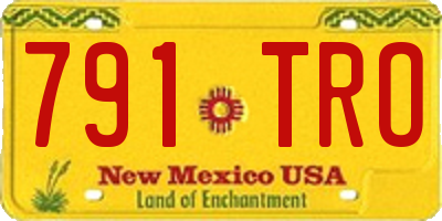 NM license plate 791TRO