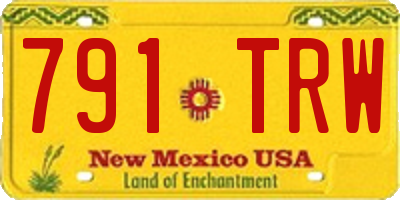 NM license plate 791TRW