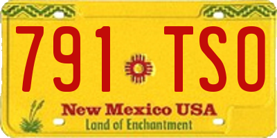 NM license plate 791TSO