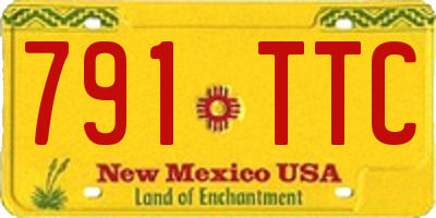 NM license plate 791TTC