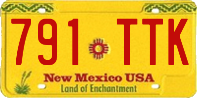 NM license plate 791TTK