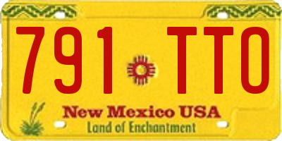 NM license plate 791TTO
