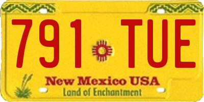 NM license plate 791TUE