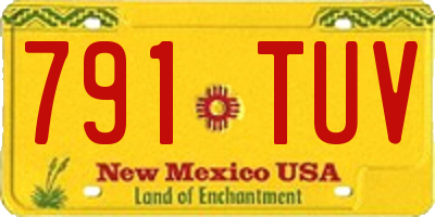 NM license plate 791TUV