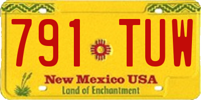 NM license plate 791TUW