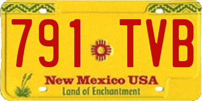 NM license plate 791TVB