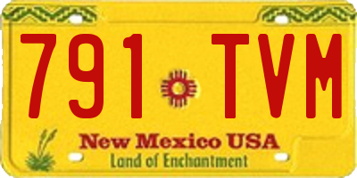 NM license plate 791TVM