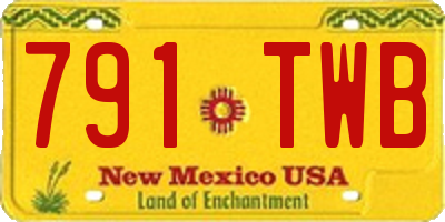 NM license plate 791TWB