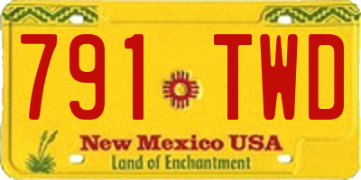 NM license plate 791TWD