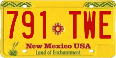 NM license plate 791TWE