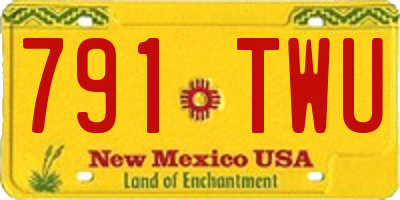 NM license plate 791TWU