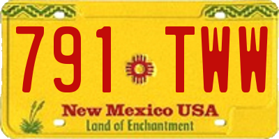 NM license plate 791TWW