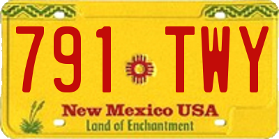 NM license plate 791TWY