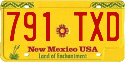 NM license plate 791TXD