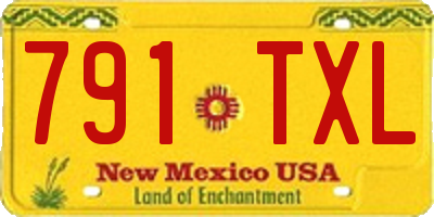 NM license plate 791TXL