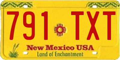 NM license plate 791TXT