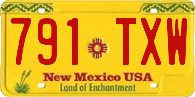 NM license plate 791TXW