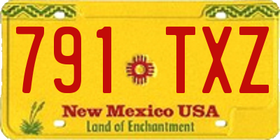NM license plate 791TXZ