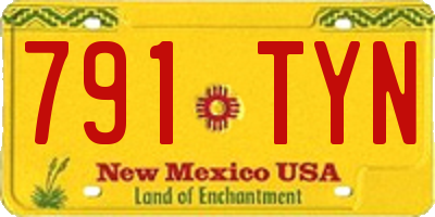 NM license plate 791TYN