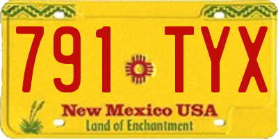 NM license plate 791TYX