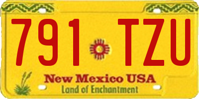 NM license plate 791TZU