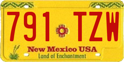 NM license plate 791TZW