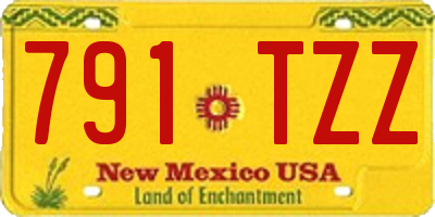 NM license plate 791TZZ