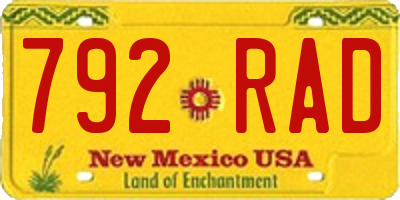 NM license plate 792RAD