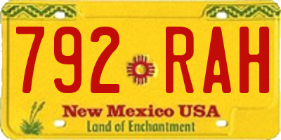 NM license plate 792RAH