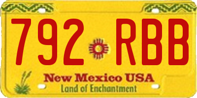NM license plate 792RBB