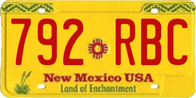 NM license plate 792RBC