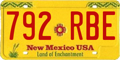 NM license plate 792RBE